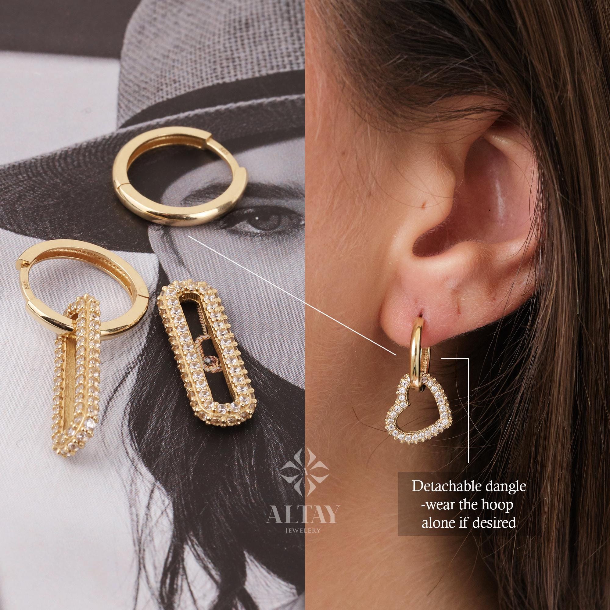 14K Gold Heart Hoop Earrings, Open Heart Huggie Earrings, Mini Love Earrings, Stacking Gold Earrings, Dangle Hoop Earring, Minimalist Hoops