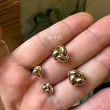 14K Gold Knot Earrings, Dainty Love Knot Studs