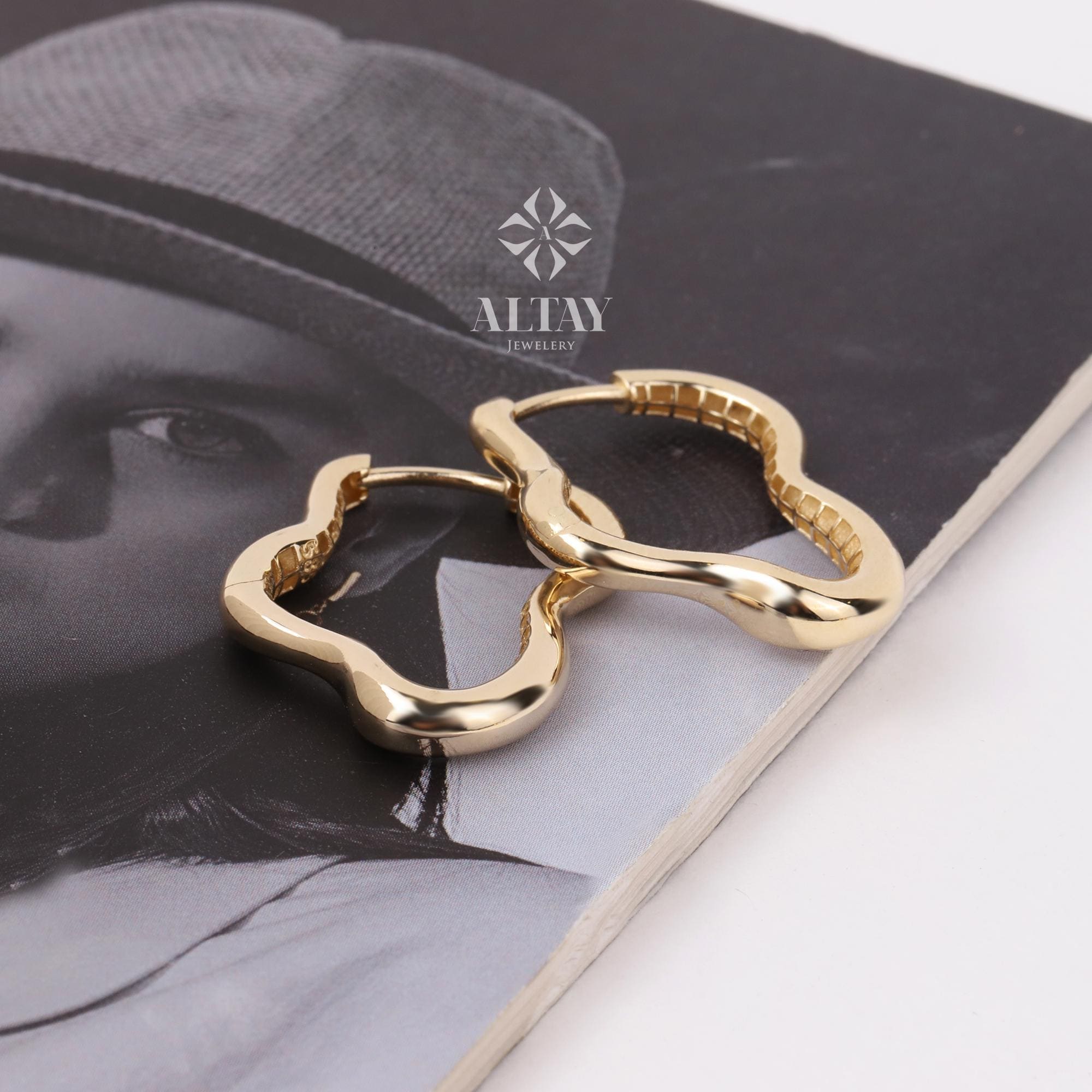 14K Gold Cloud Earrings, Hoop Cloud Earrings, Charm Hoops Huggie