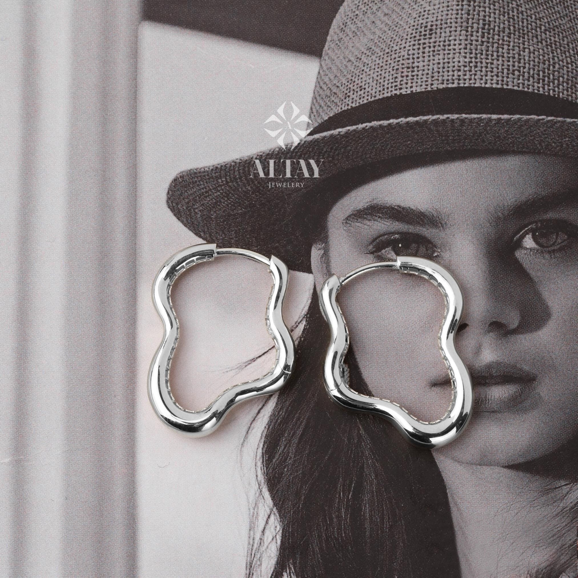 14K Gold Cloud Earrings, Hoop Cloud Earrings, Charm Hoops Huggie