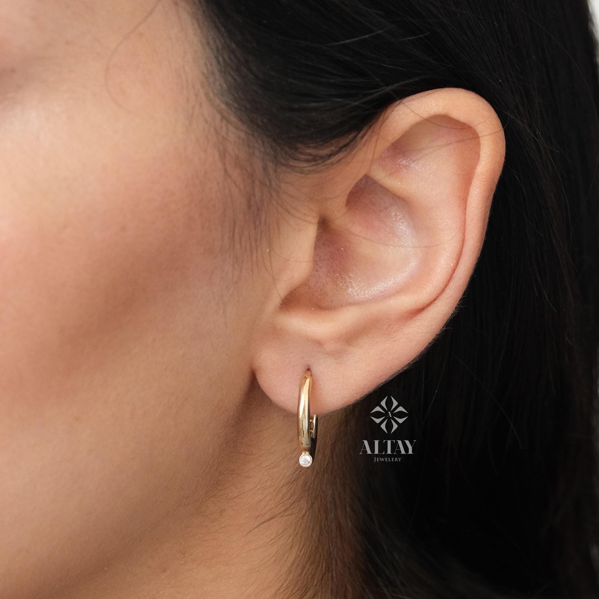 14K Gold Hoop Earrings, Classic Real Gold Hoops, Dainty Everyday Earrings, Minimalist Gold Jewelry, Gift for Her