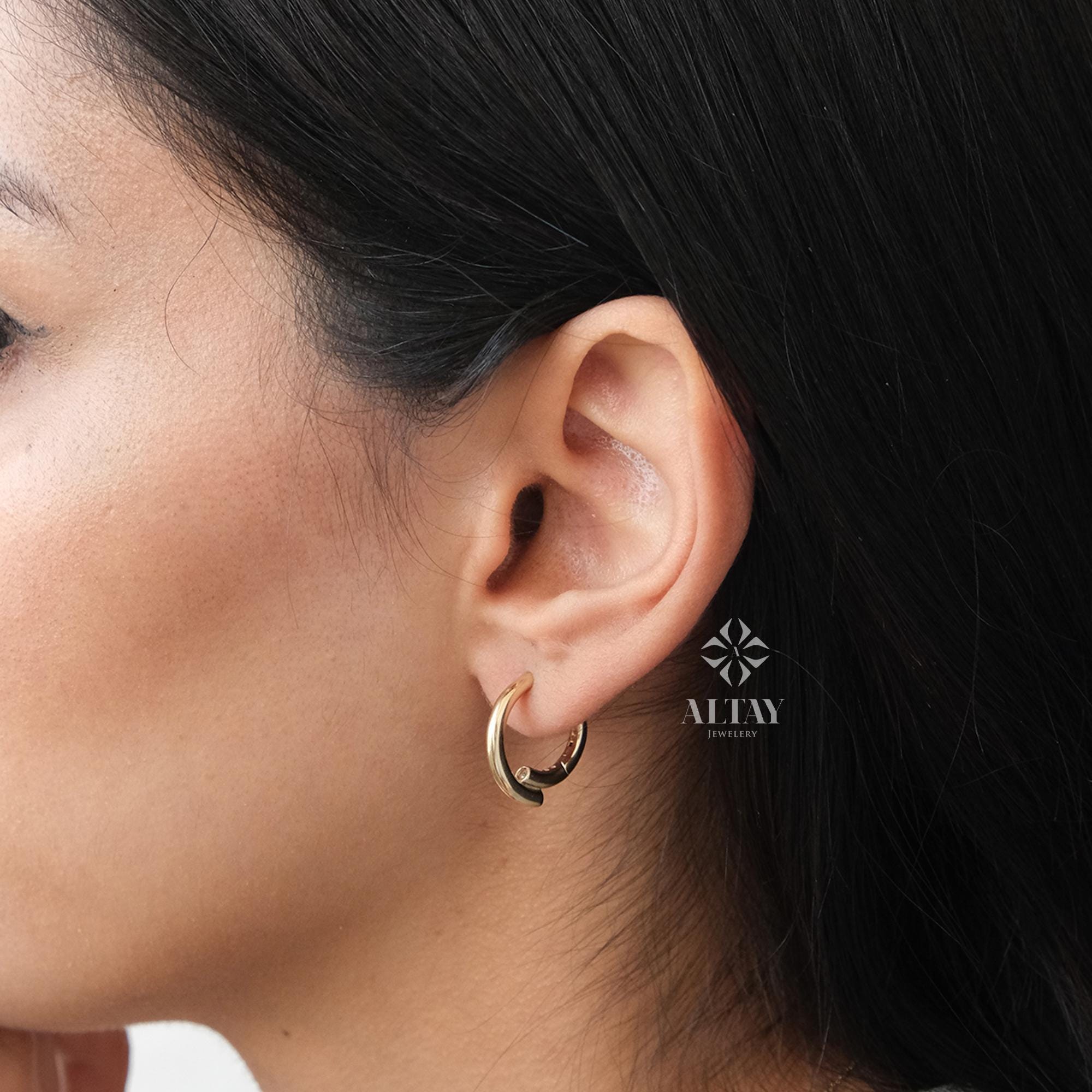 14K Gold Hoop Earrings, Classic Real Gold Hoops, Dainty Everyday Earrings, Minimalist Gold Jewelry, Gift for Her