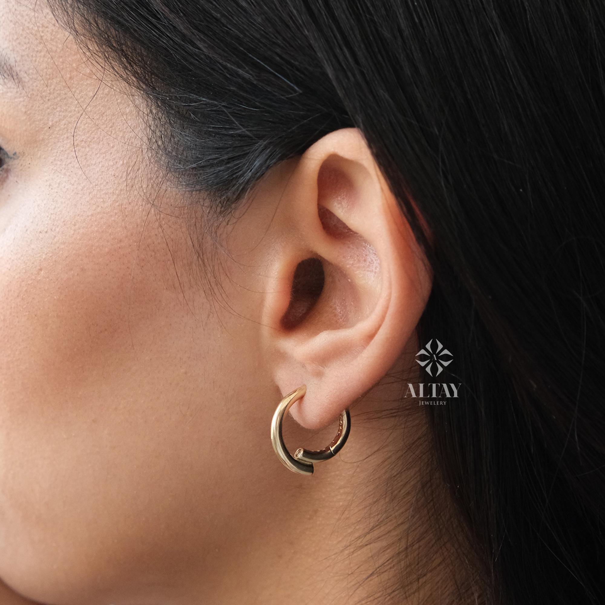 14K Gold Hoop Earrings, Classic Real Gold Hoops, Dainty Everyday Earrings, Minimalist Gold Jewelry, Gift for Her