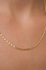 14K Gold S Link Necklace, 2mm Dainty Squiggle Chain Necklace