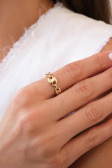 14K Gold Chain Ring, Mariner Link Ring