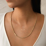 14K Gold Palm Franco Chain Necklace, Wheat Spiga Link Chain