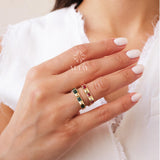 14K Gold Gemstone Ring, Colorful Stackable Ring