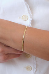 14K Gold 2.5MM Cuban Link Bracelet, Curb Chain Bracelet