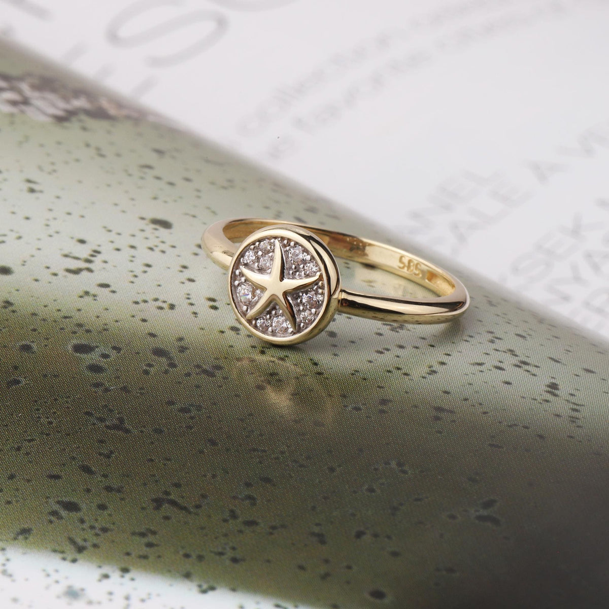 14K Gold Star Ring, Stacking Ring, Tiny Astral Star Ring, Sidereal Minimalist Ring, Gift for Her, Dainty Ring, Chance Ring, Stackable