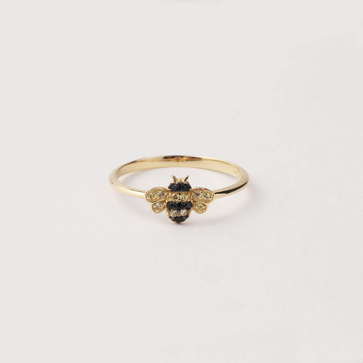 14K Gold Bee Ring, Minimal Honey Bee Gold Ring, Dainty Nature Inspired Ring, Everyday Real Gold Jewelry Gift for Her