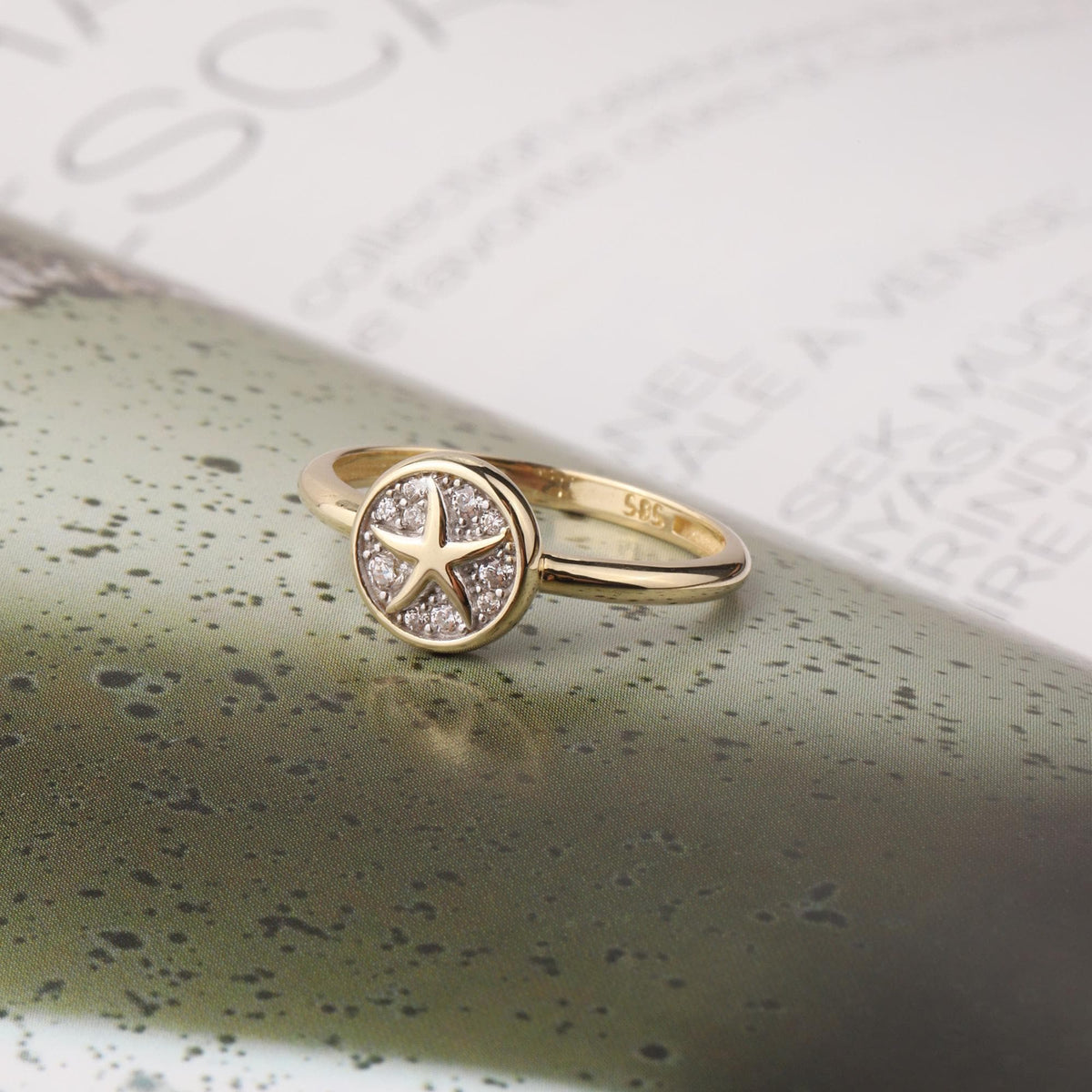 14K Gold Star Ring, Stacking Ring, Tiny Astral Star Ring, Sidereal Minimalist Ring, Gift for Her, Dainty Ring, Chance Ring, Stackable