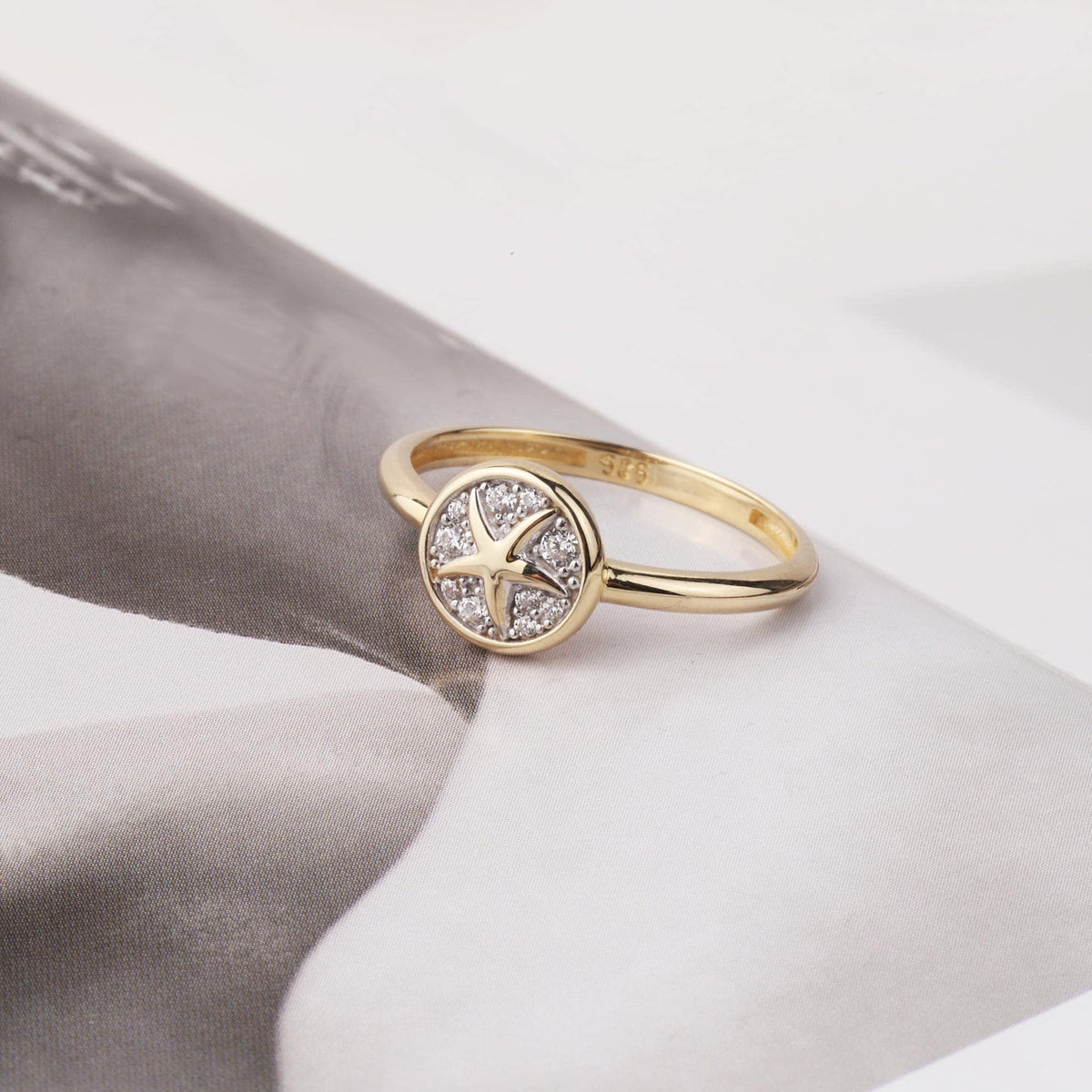 14K Gold Star Ring, Stacking Ring, Tiny Astral Star Ring, Sidereal Minimalist Ring, Gift for Her, Dainty Ring, Chance Ring, Stackable